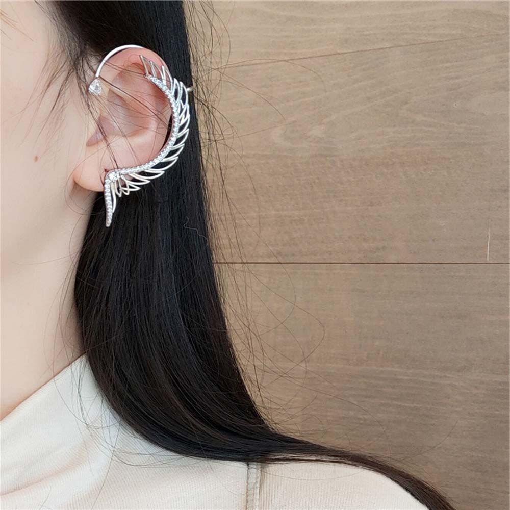 Bông tai hình đôi cánh đính đá sang trọng phong cách Hàn Quốc cho nữ