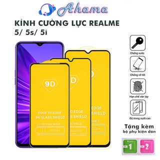 Kính Cường Lực Realme 5 5i 5s full màn độ bền cao chống rơi vỡ trầy xước tặng kèm khăn lau màn hình