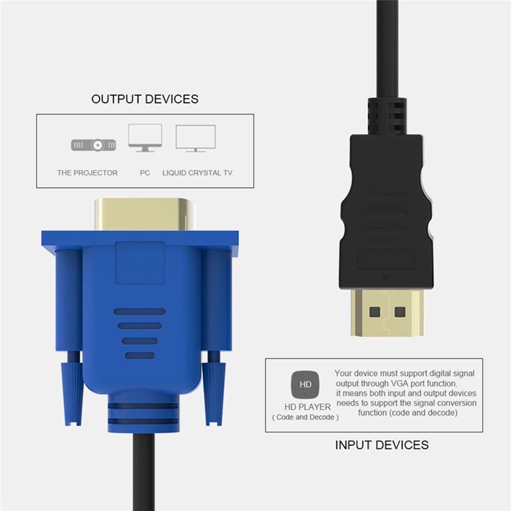 Dây cáp chuyển đổi HDMI sang VGA dài tùy chọn 1-5m chuyên nghiệp chất lượng cao