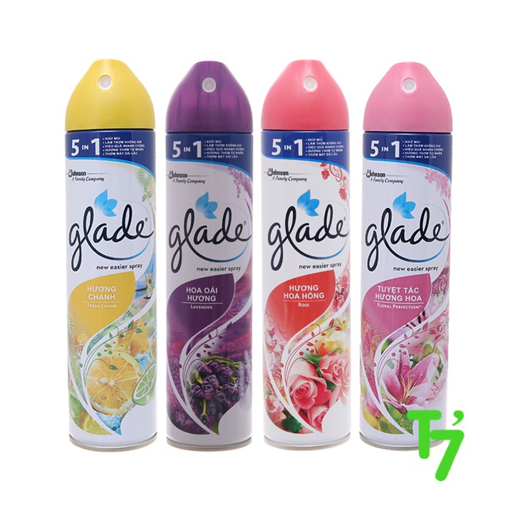 Xịt phòng Glade hương chanh, laveder, hoa anh đào, phiêu bồng 280ml (đủ 4 mùi best seller)