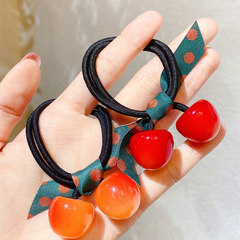 Dây Buộc Tóc Quả Cherry Co Giãn Dành Cho Nữ