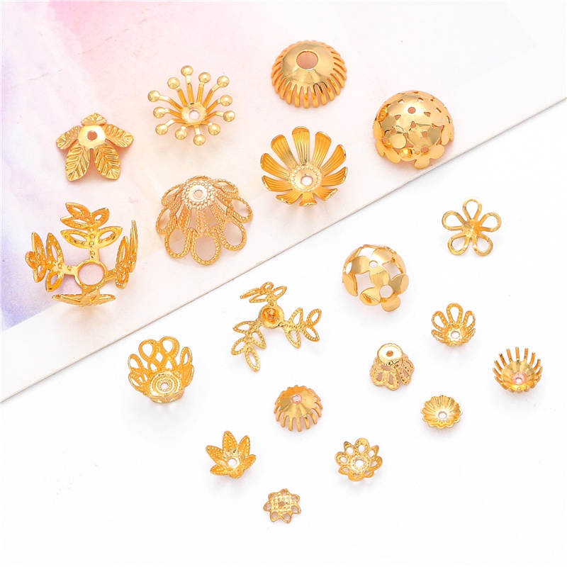 Hạt phụ kiện Beadia bằng đồng mạ vàng 18K phong cách mới làm dây chuyền trang sức DIY