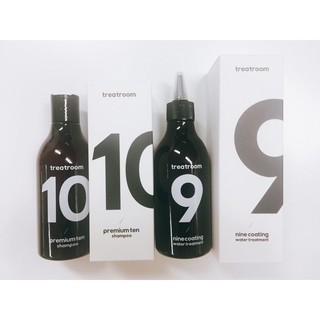 Bộ đôi "một 9 một 10" siêu phục hồi tóc hư tổn treatroom nine coating water treatment & premium ten shampoo