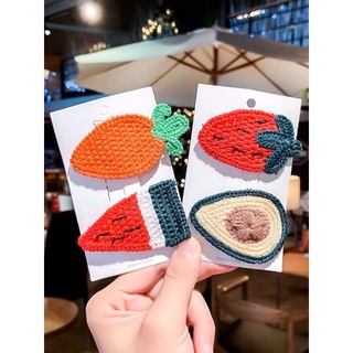 Kẹp tóc dệt kim hoa quả siêu cute❤️