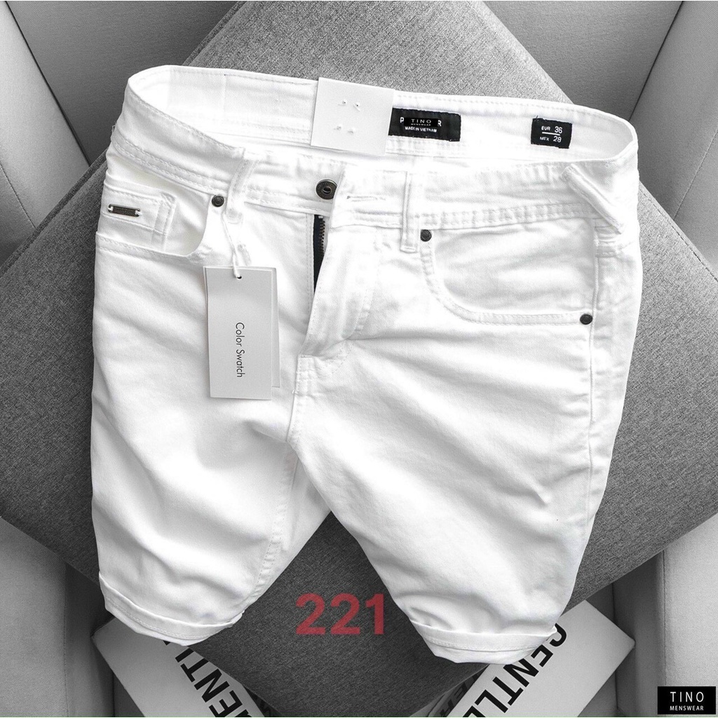 Quần short jean nam trắng rách, quần jean ngắn chất bò cao cấp SJ250 - Maxpingvn