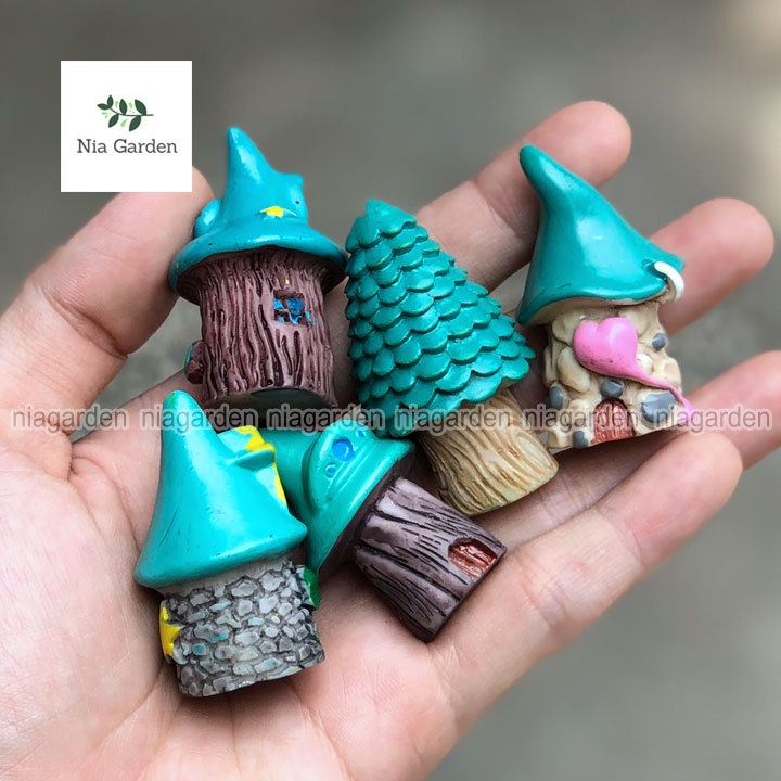 Mô hình trang trí nhà cây tiểu cảnh mini decor chậu cây vườn terrarium hồ cá Nia Garden N5