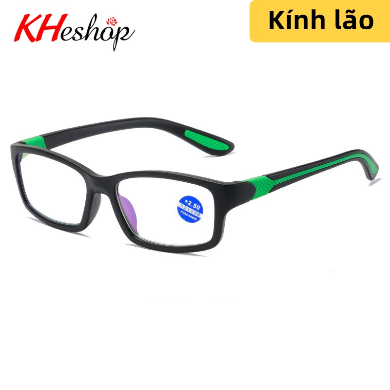 [Độ viễn Chuẩn] Kính lão cho người lớn tuổi form vuông chân gọng 2 màu đẳng cấp gọng TR90 thời trang cá tính mã Y8825