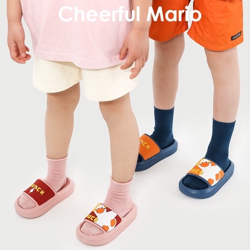Dép lê cho bé hình vịt Duck, dép đúc Cherful Mario siêu nhẹ chống trơn trượt tốt Tulastore