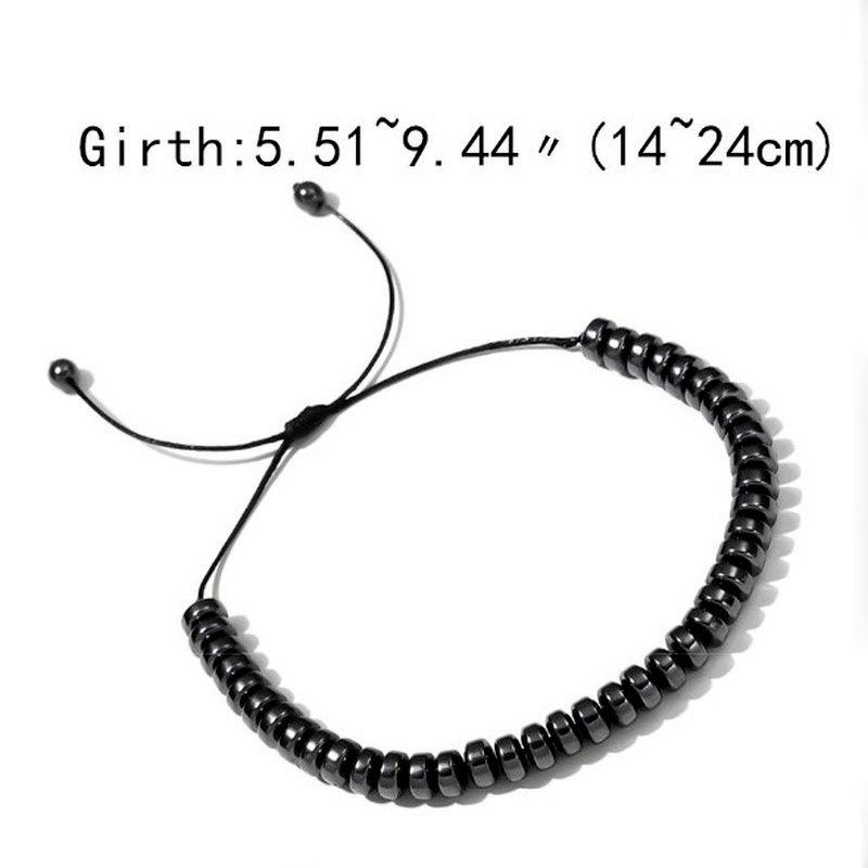 Vòng Đeo Tay Hình Học Bằng Đá Hematite Màu Đen Thời Trang Cho Nam Và Nữ
