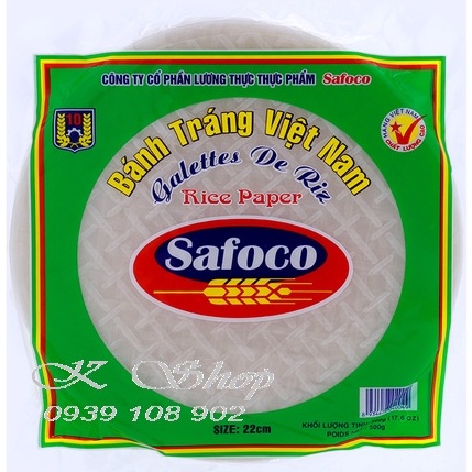 Bánh tráng Safoco 22cm gói 300g/ 16cm gói 200g