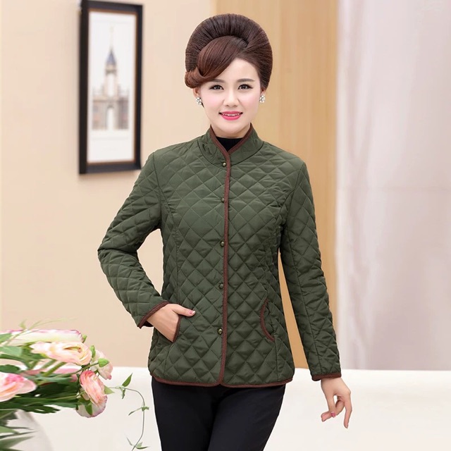 Áo khoác phao Nữ cho người tuổi trung niên  + Ảnh Thật