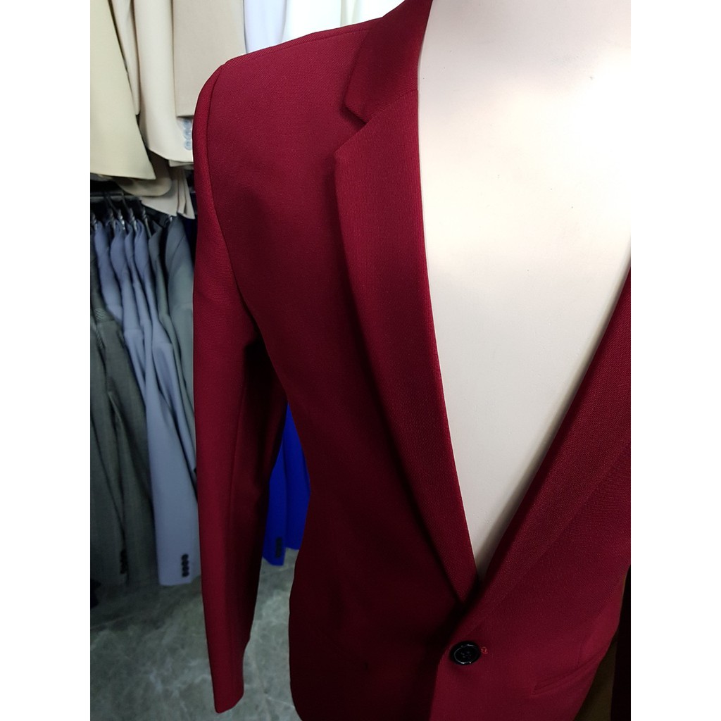 [Full Size] Áo vest nam body kiểu Hàn Quốc màu đỏ đô