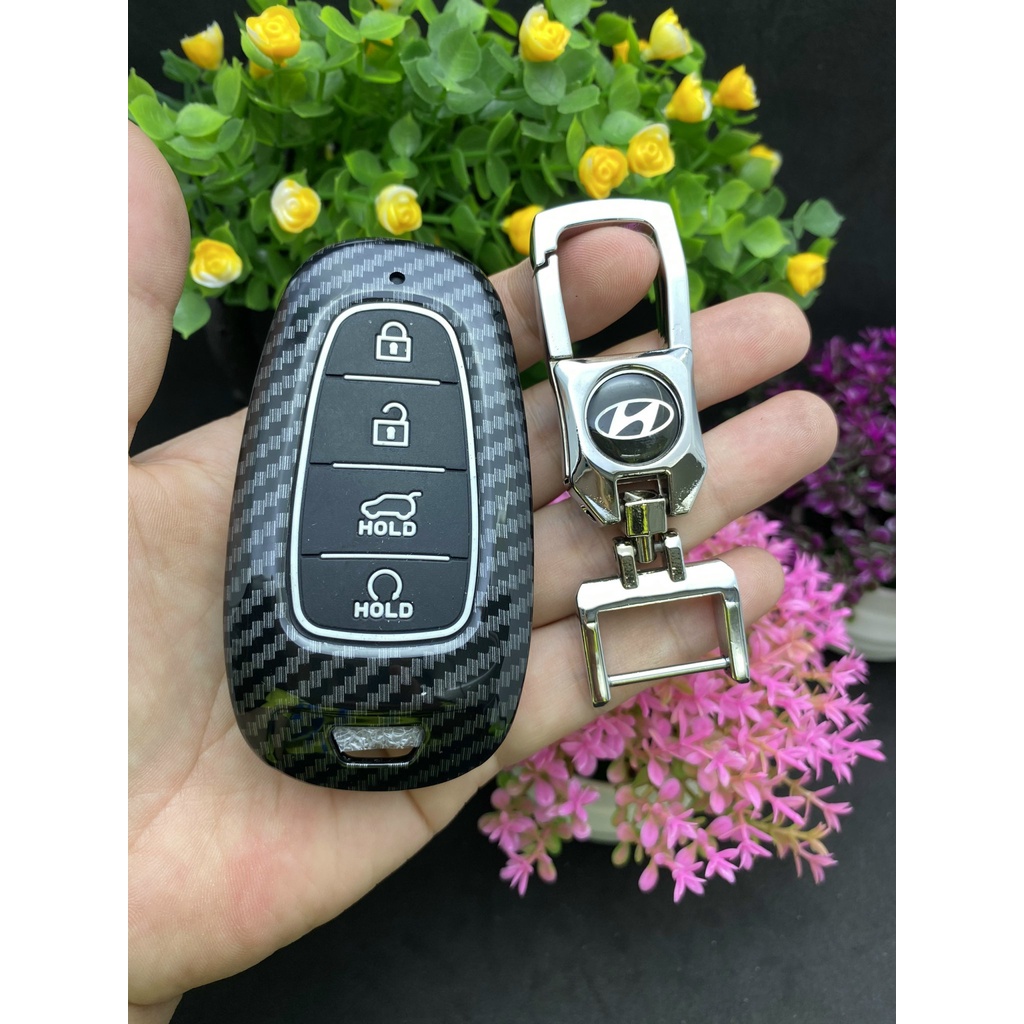 Ốp chìa khóa các bon xe santafe 2021 và Tuson 2022
