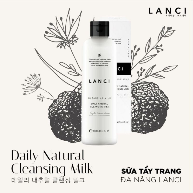 Sữa Tẩy Trang Đa Năng LANCI DAILY NATURAL CLEANSING MILK - 300ml