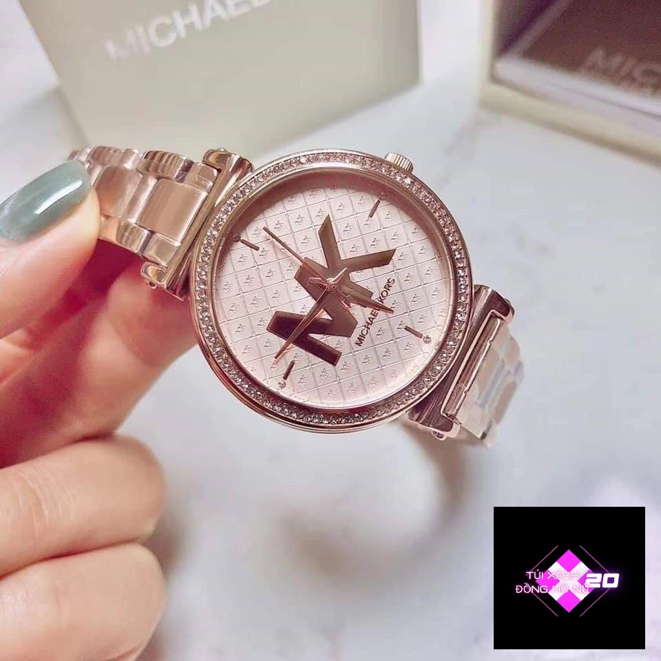 ( Sẵn 2 màu ) Đồng hồ nữ Michael Kors Sofie Quarzt Crytal MK4334 &amp; MK4335 case 36mm. 5ATM