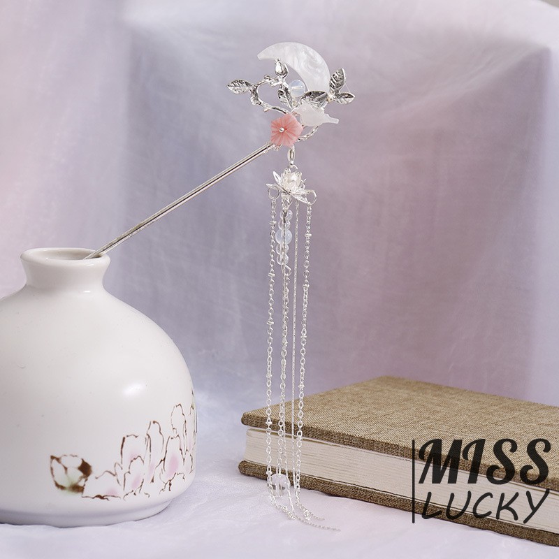 Trâm cài tóc thiết kế dạng tua rua phong cách thời trang Trung Hoa cho nữ