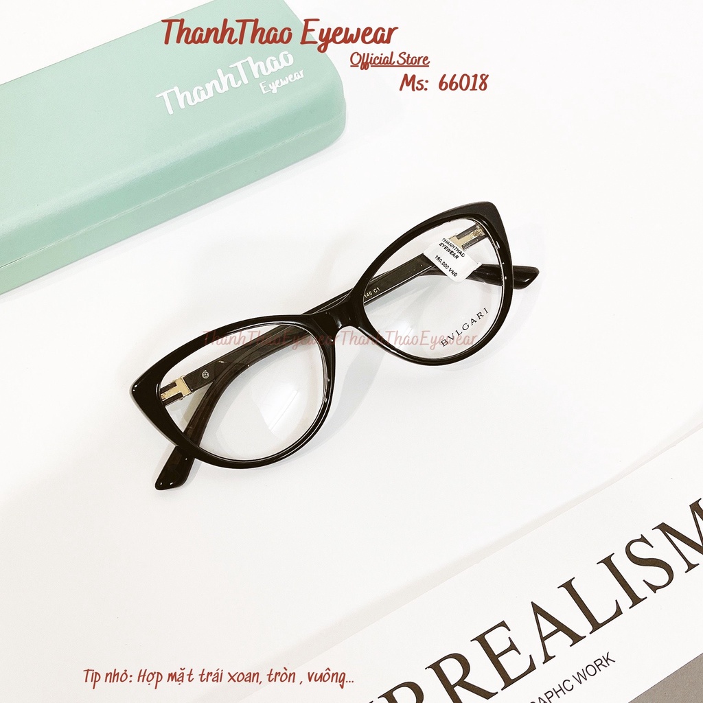 Kính Cận Mắt Mèo Nữ B66018 Thời Trang Cao Cấp- ThanhThao Eyewear