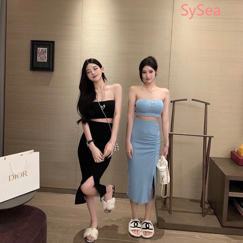Bộ Áo Ống + Chân Váy Xếp Ly Quyến Rũ Thời Trang Mùa Hè Cho Nữ