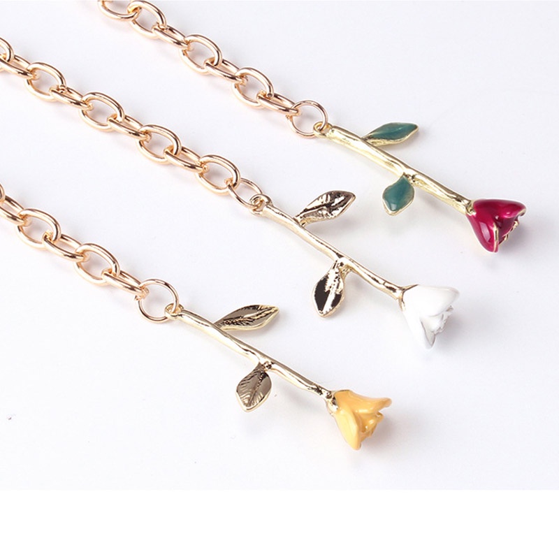 Thắt Lưng Dây Xích Kim Loại Mặt Hoa Hồng Trang Trí Thời Trang Cho Nữ