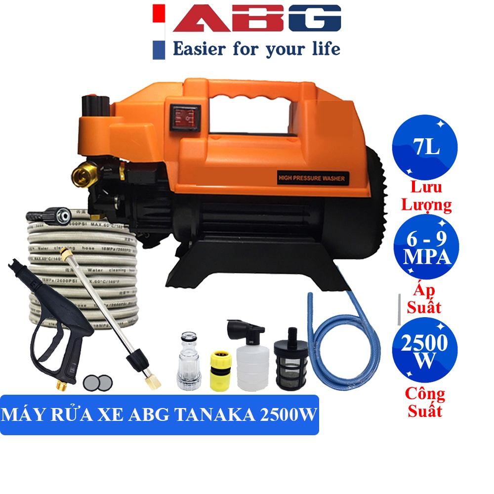 Máy Phun Xịt Rửa Xe ABG TANAKA Công Suất 2500W Chuyên Dụng Cho Cửa Hàng Rửa Xe Và Nhà Xưởng