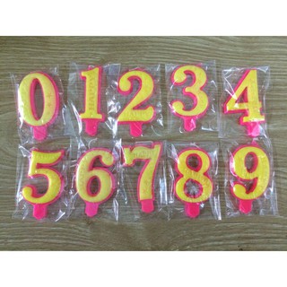 [Combo] - 10 hộp nến số đẹp chữ HPBD từ số ( 0 -9 )  - nến số vàng hồng hàng đẹp (20 số/hộp)