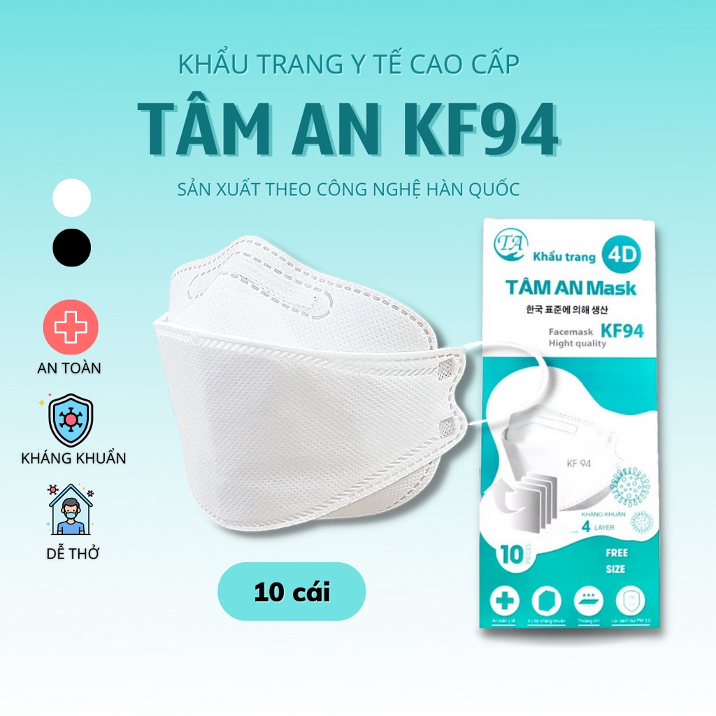 Khẩu Trang 4D KF94 Hàn Quốc Chống Bụi Mịn Và Kháng Khuẩn ( Hộp/Bịch)