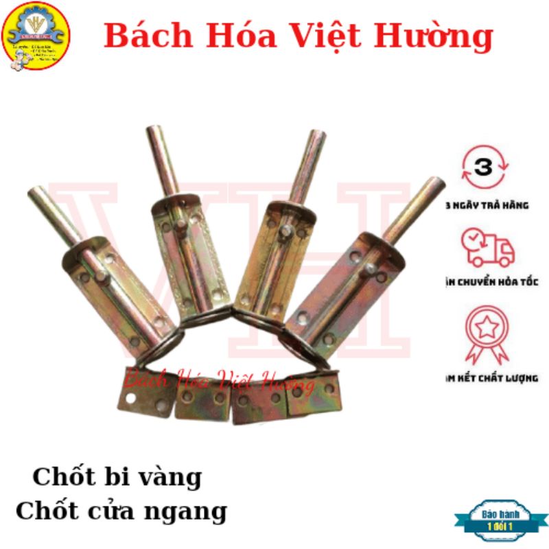 Chốt bi vàng - chốt cửa ngang bằng sắt màu vàng loại đẹp dày dặn - Bách Hóa Việt Hường