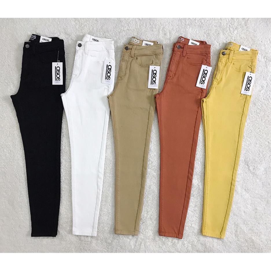 Quần Jean Skinny ôm màu trơn 9 tấc - 105asos !