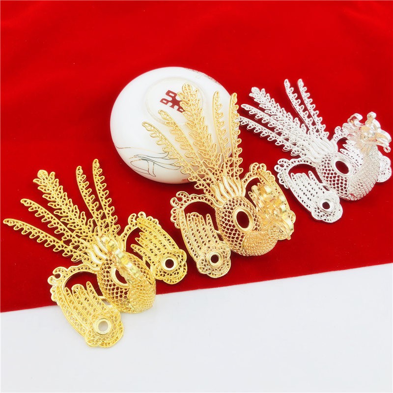 1 phiến đúc phượng hoàng 54*58*90mm nguyên liệu làm trâm làm trang sức cổ trang cosplay cổ phục có màu KC