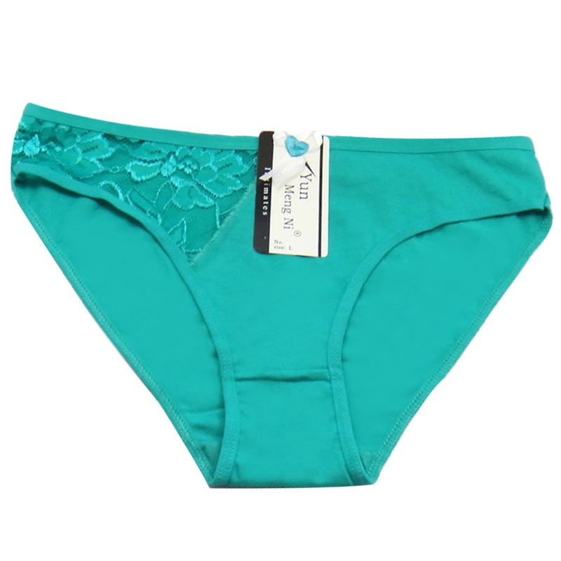 Quần Lót Cotton Phối Ren Lưng Thấp Đính Nơ Xinh Xắn Cho Nữ