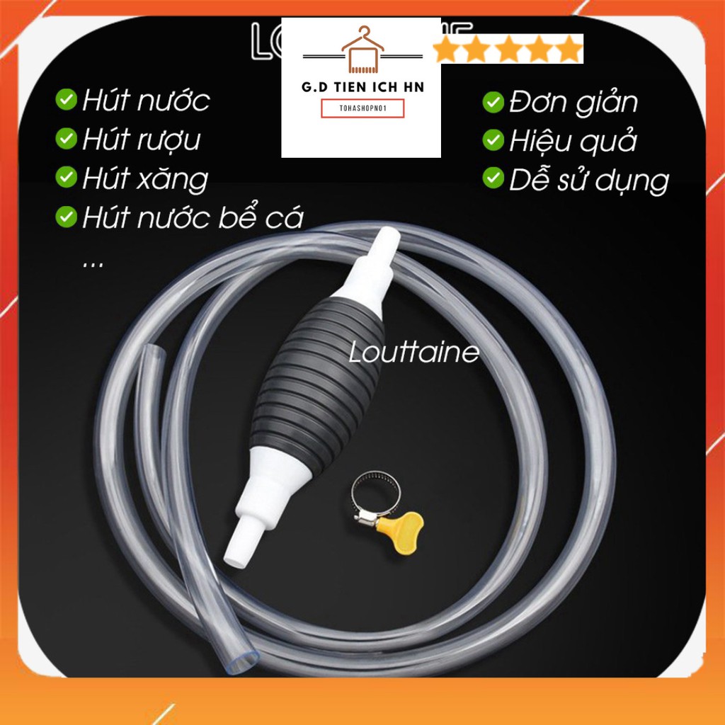 Ống hút nước bóp tay ống PVC mềm dài 1 mét, dụng cụ bơm hút chất lỏng xăng dầu chất lỏng bóp tay - Lazano16_Tổng Kh