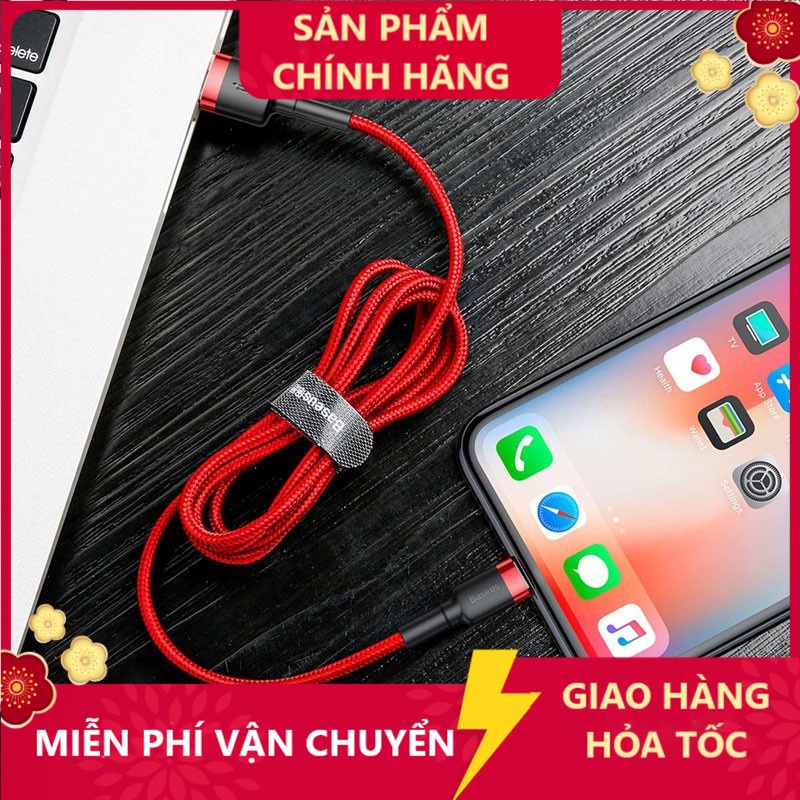 Cáp Sạc Nhanh iP Baseus Cafule Siêu Bền | Kèm Dây Velcro Giữ Cáp / Cáp truyền dữ liệu