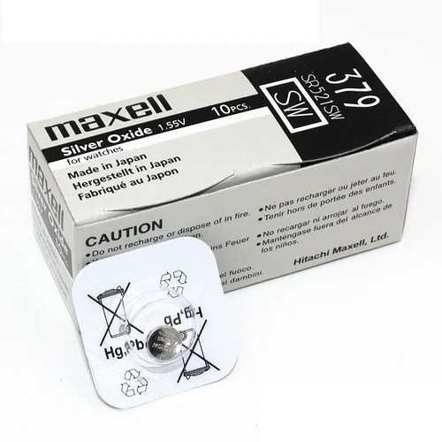 Pin Maxell 379 SR521SW dành cho đồng hồ dùng pin AG0 / 379 / SR521SW/ LR521 / (Loại tốt - Giá 1 viên)