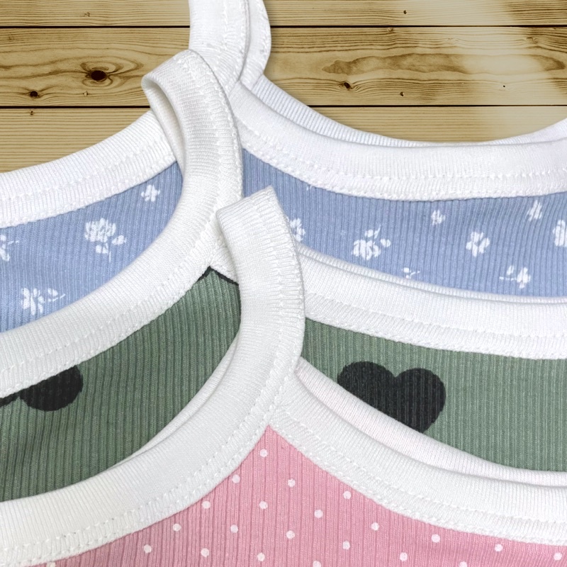 body chip hai dây cho bé gái cotton gân Hàn (ảnh thật)