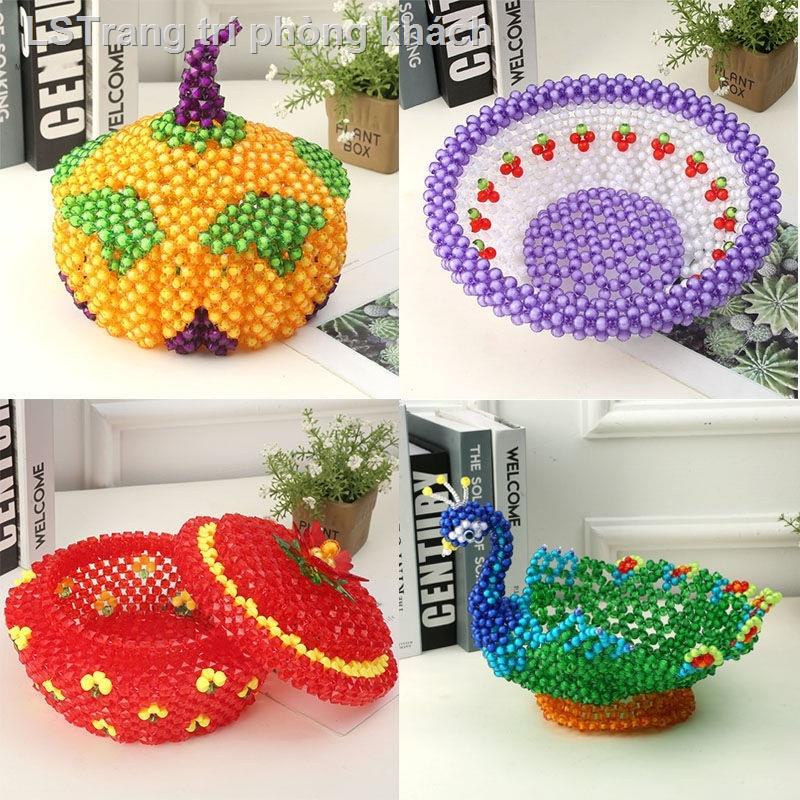 tự làm bằng tay hạt cườm vật liệu đĩa trái cây gói hạt rời hộp kẹo dệt người lớn hộp kẹo con công hộp bí ngô trang trí p