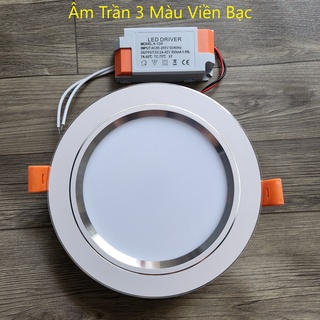 Đèn Led Âm Trần 7w - 3 Màu (Viền Bạc - Viền Vàng)