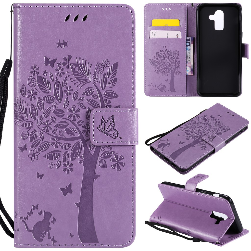 Ốp lưng dạng ví gập chất liệu da in hoa văn thời trang cho Samsung Galaxy J8 | BigBuy360 - bigbuy360.vn