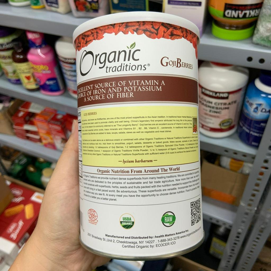 Câu kỷ tử khô hữu cơ sấy khô Organic Traditions GoJi Berries - EDS Mart