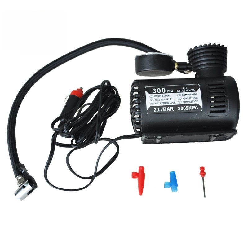 Máy Bơm Lốp Ô Tô / Xe Máy 12V 300Psi Có Đồng Hồ
