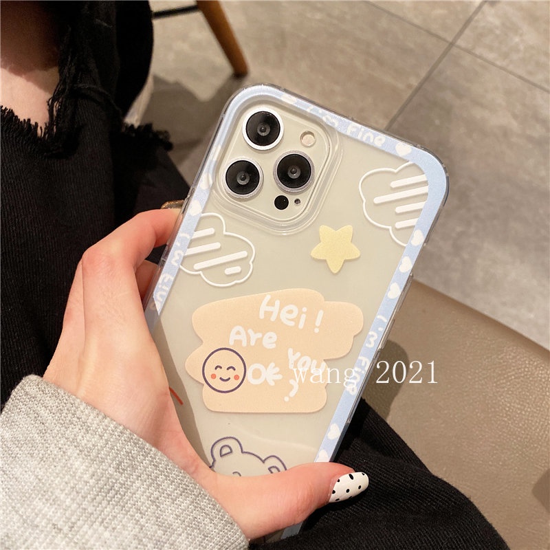 Ốp Điện Thoại Silicon Mềm Siêu Nhẹ Trong Suốt Họa Tiết Gấu Hoạt Hình Dành Cho VIVO Y35 2022 Y22 Y22s