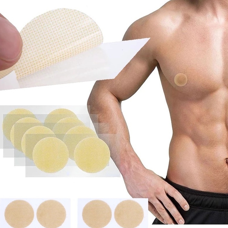 1 Cặp Miếng Dán Ngực Mỏng Vô Hình Chống Bong Tróc Dùng 1 Lần Chất Lượng Cao Cho Nam Sử Dụng Khi Chạy Bộ/Chơi Thể Thao