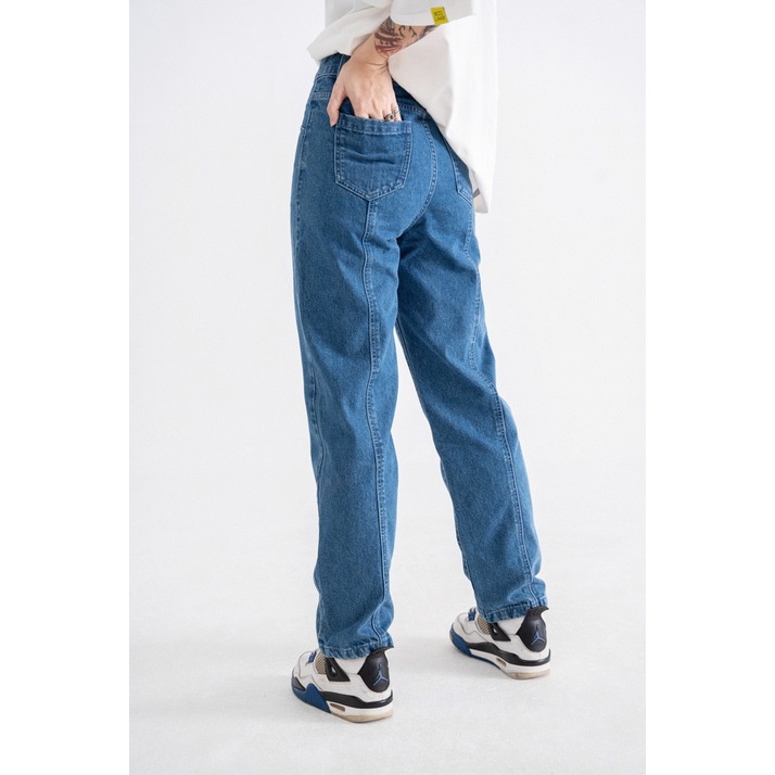Quần Jean BOO Nữ Dáng Straight Phối Ly Quần Tôn Dáng