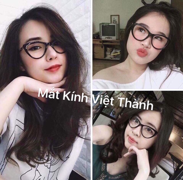 mắt Kính mắt mèo đá kính giả cận viễn loạn tặng hộp kính xinh 905