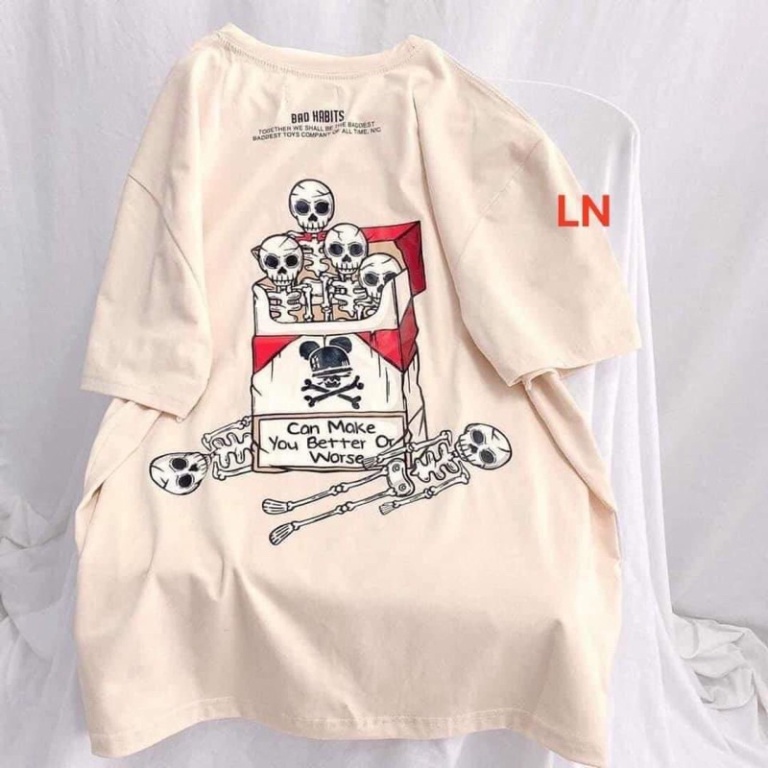 Áo phông đầu lâu in lưng LN11 0521
