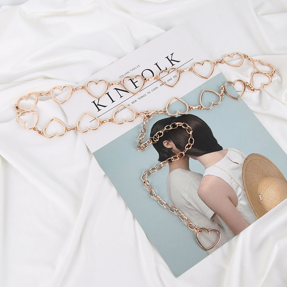 Thắt Lưng Kim Loại Mặt Trái Tim Thời Trang Cho Nữ Yanqueens Trang sứ Quà tặng