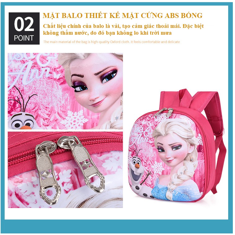 Balo Cho Bé Mẫu Giáo Mầm Non ❤️HÀNG LOẠI 1❤️ Balo Trẻ Em Bé Trai Bé Gái Nắp Nhựa Hình Thú Chống Nước,Chống Va Đập