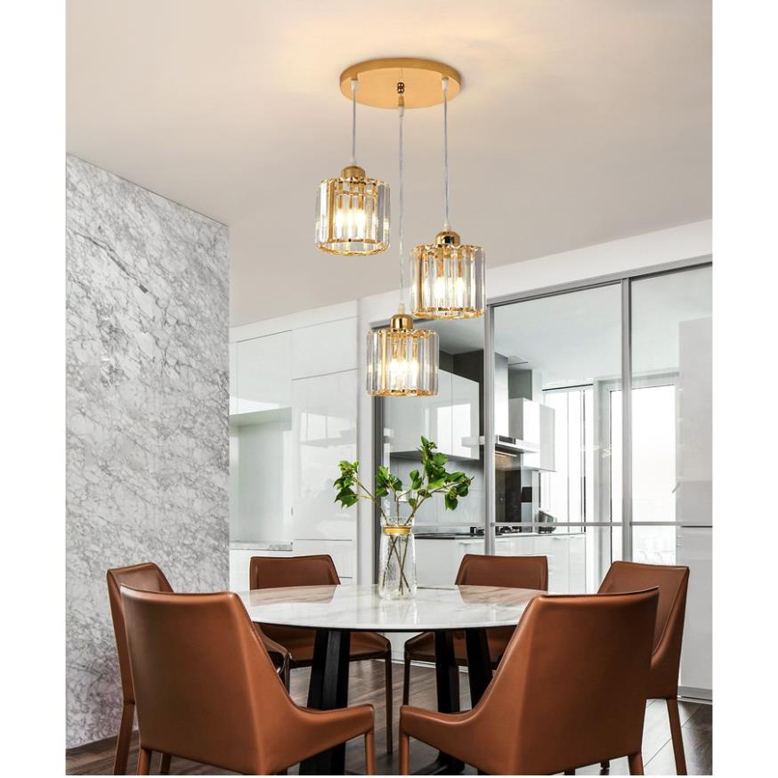 Đèn thả MINA pha lê trang trí nội thất - kèm bóng LED và đế ốp trần