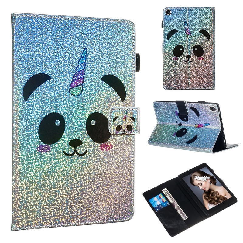 For Amazon All-New Fire HD 8 2018 2017 2016 8.0" Luxury Glitter Cartoon PU Leather Wallet Flip Stand Tablet Case