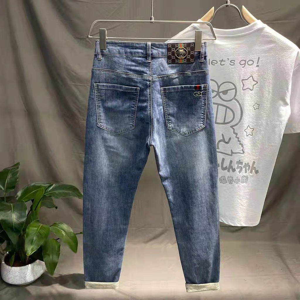 Quần Jeans Thêu Họa Tiết Thời Trang Cá Tính Cho Nam