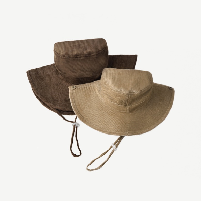 Mũ xô MG Studio bằng nhung kẻ 4 màu tùy chọn